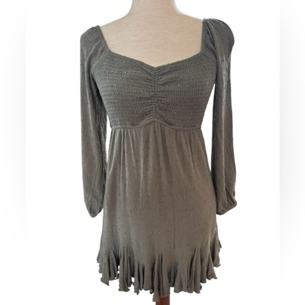 Altar’d State Olive Green Long Sleeve Dress